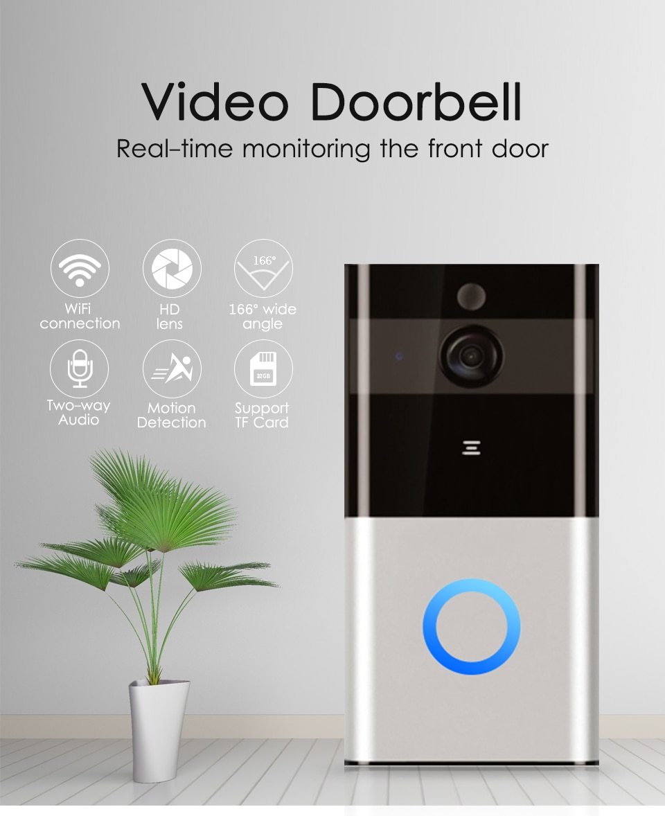 Doorbell Wireless Intercom Night View SD card Video Smart