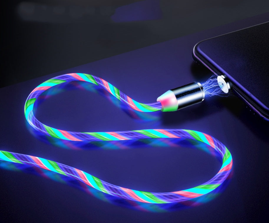 Flowing Light Magnetic Streamer phone charging cable
