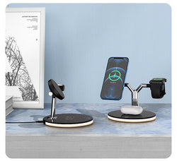 Compatible with Apple, 3 In 1 Magnetic Wireless Charger 15W Fast Charging Station