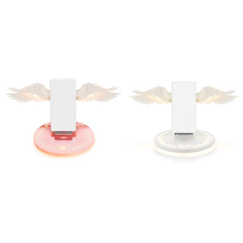 Colorful LED Angel Wings Qi Wireless Charger Charge Dock For Mobile Phone Fast Charger