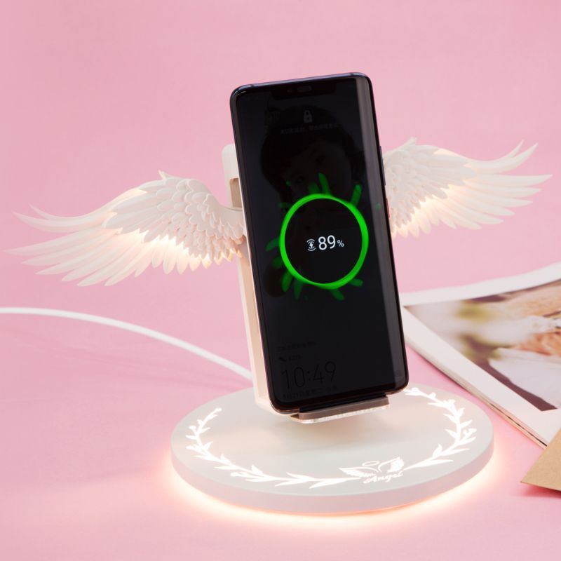 Colorful LED Angel Wings Qi Wireless Charger