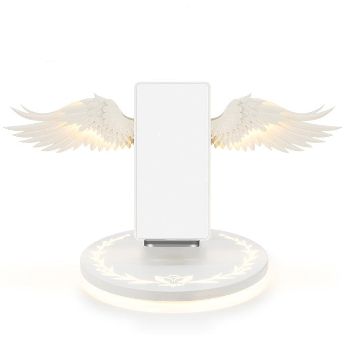 Colorful LED Angel Wings Qi Wireless Charger Charge Dock For Mobile Phone Fast Charger
