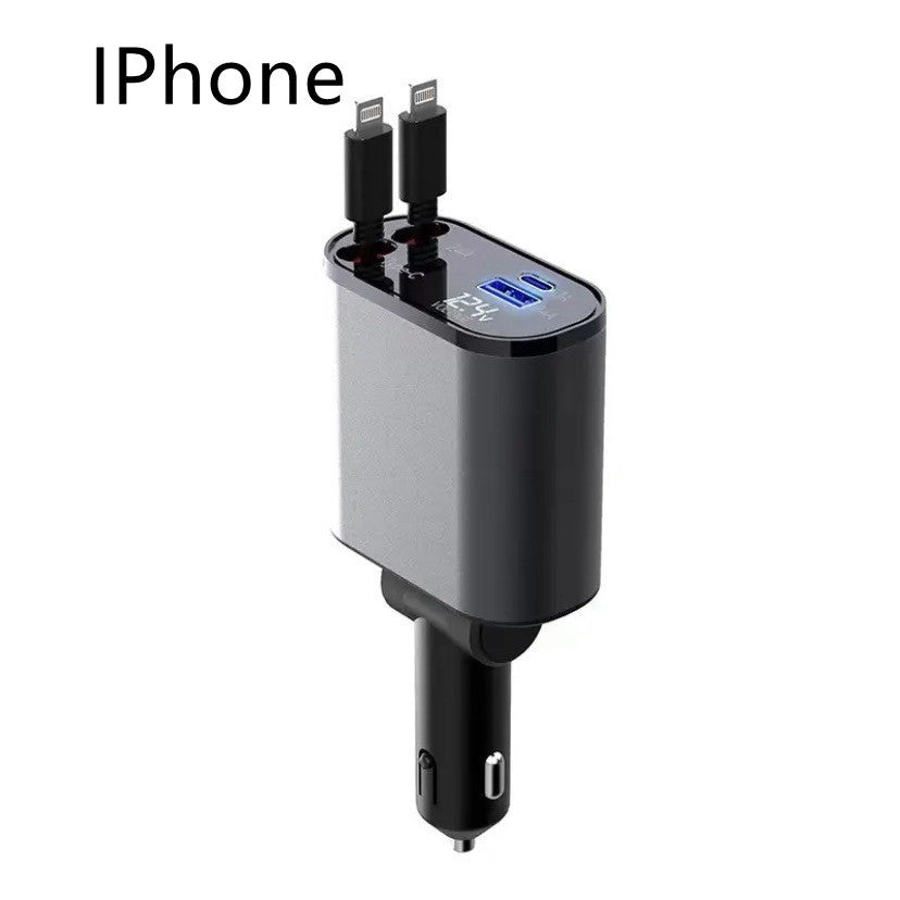 Metal Car Charger 100W Super Fast Charging Car Cigarette Lighter
