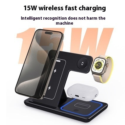 15W 3 In 1 LED Fast Wireless Charger