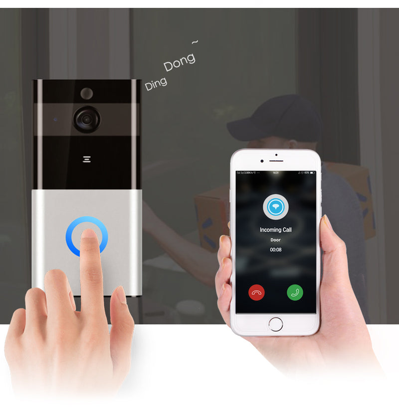 Doorbell Wireless Intercom Doorbell PIR Motion Detection Night View SD card Video Smart