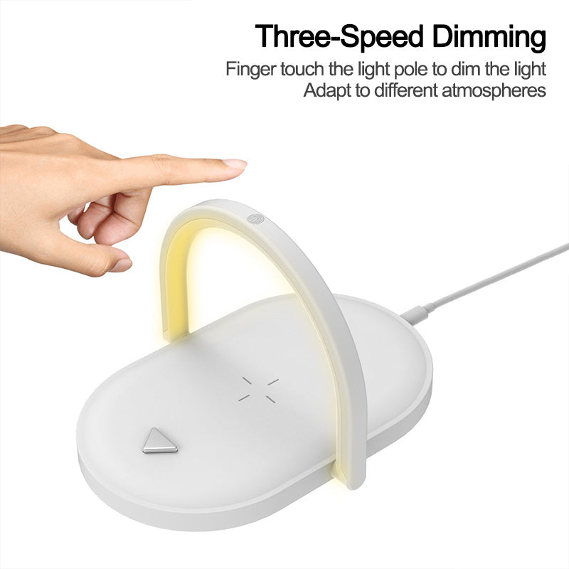 3 In 1 Foldable Wireless Charger Night Light Wireless Charging Station  Table Lamp