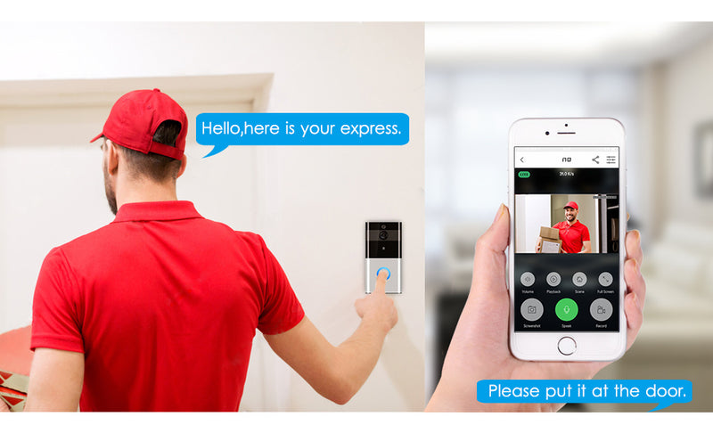 Doorbell Wireless Intercom Doorbell PIR Motion Detection Night View SD card Video Smart