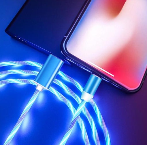 Flowing Light Magnetic Streamer phone charging cable