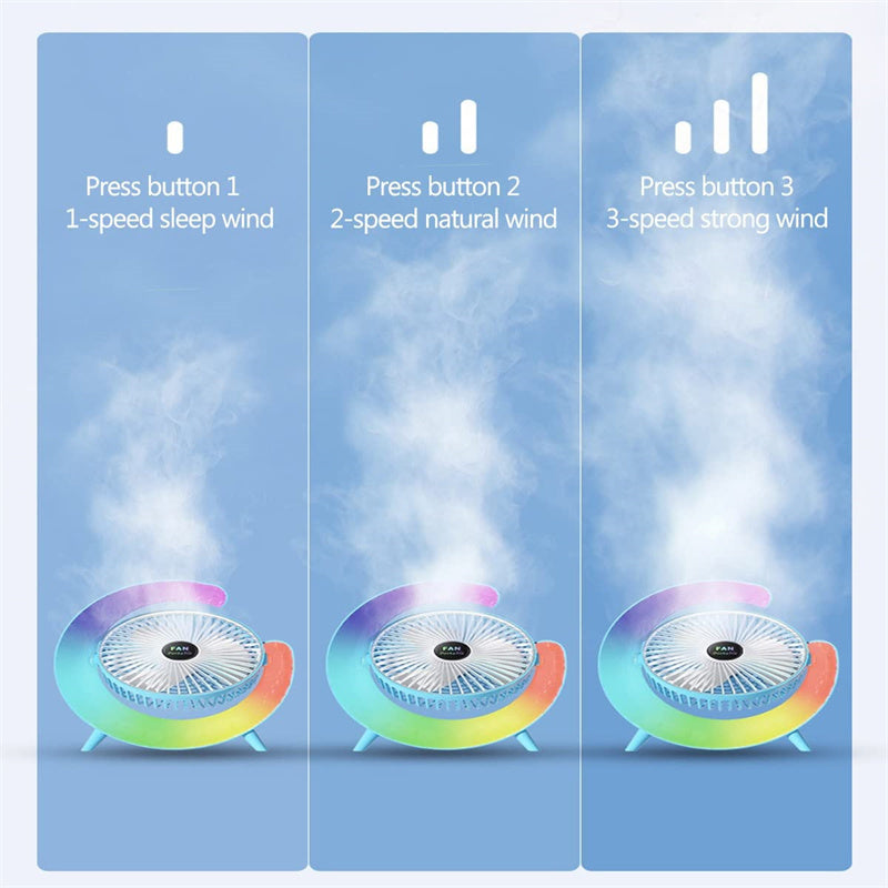 Night Light Charging Fan Desktop Silent Mini Electric Fan Portable Fan USB