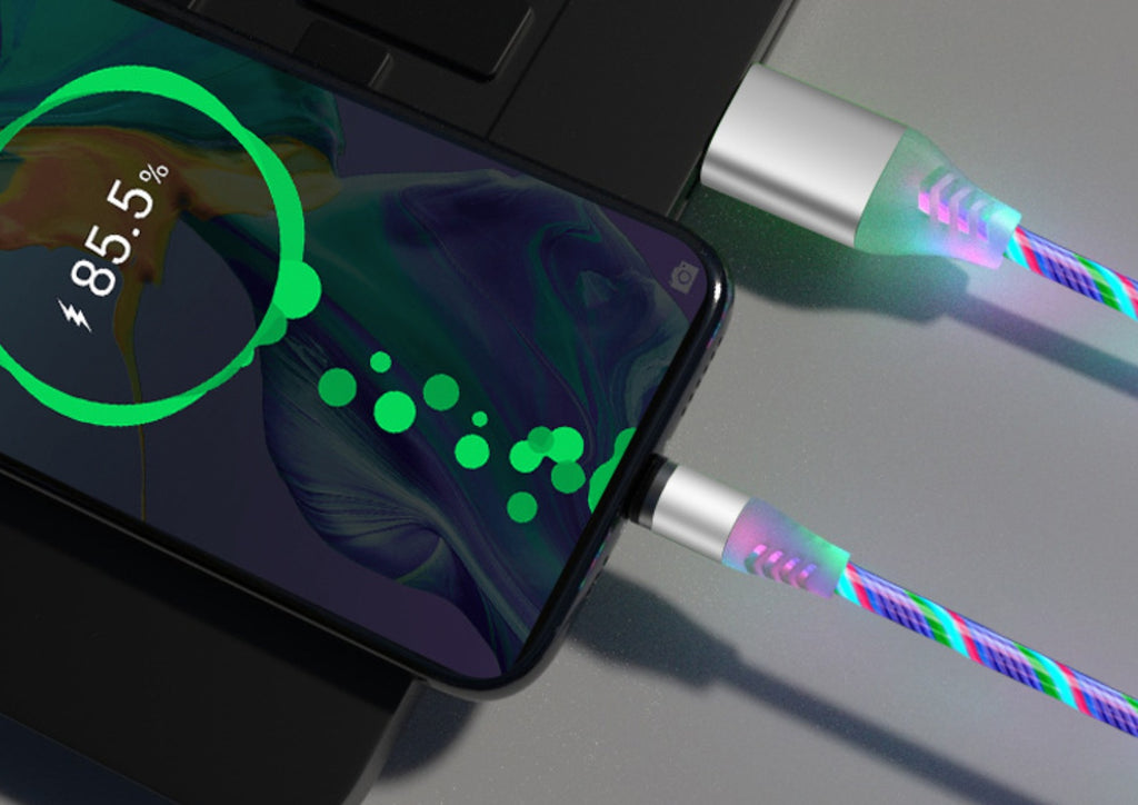 Flowing Light Magnetic Streamer phone charging cable
