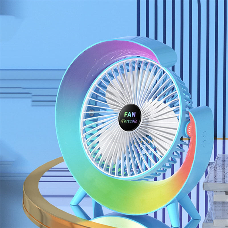 Night Light Charging Fan Desktop Silent Mini Electric Fan Portable Fan USB