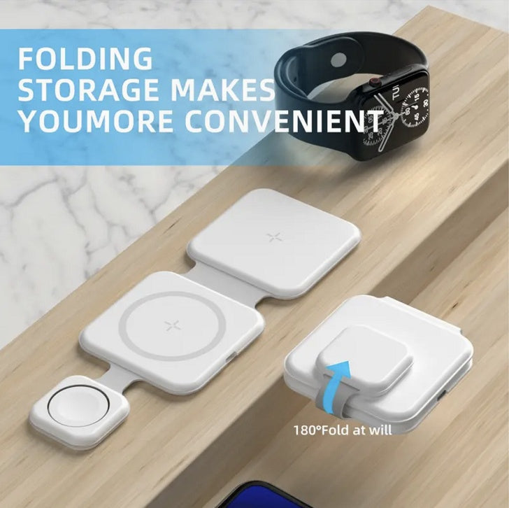 3 In 1 Magnetic Foldable Wireless Charger Charging Station Gadgets