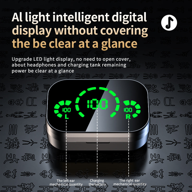Headset TWS Large Screen Smart Digital Display