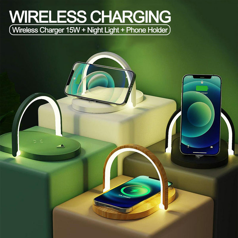Night Light Wireless Charging Station  Table Lamp